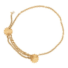 Load image into Gallery viewer, CHANEL Vintage CC Logo Sunburst Chain Belt Gold Metal
