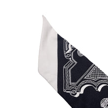 Load image into Gallery viewer, HERMES Twilly Merveilleuses Lanternes Black/White Silk100%
