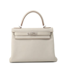 将图像加载到图库查看器中，HERMES Kelly Retourne Pearl Grey Togo Leather Size 28
