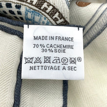 Load image into Gallery viewer, HERMES Giant Square The World of HERMES Size 140 Blanc/Ardoise/Etoupe Cashmere70% Silk30%
