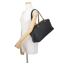 将图像加载到图库查看器中，GUCCI Bamboo Boston Large Bag BlackA006OD Leather Size Large
