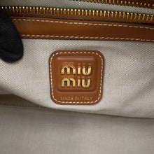 Load image into Gallery viewer, MIUMIU Bo Bag Beige/Brandy5BB163_ACRN_F062F_V_OOO Canvas Leather Size Large
