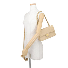 Load image into Gallery viewer, CHANEL Matelasse W flap Chain Shoulder Bag BeigeA01113 Lambskin Size 23

