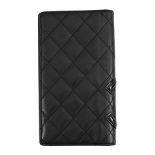 Load image into Gallery viewer, CHANEL Cambon Line Long Wallet Black/PinkA26717 Leather/Enamel
