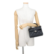 将图像加载到图库查看器中，CHANEL Matelasse Top Handle Flap Bag BlackAS4711 Caviar Leather Size Mini
