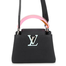 将图像加载到图库查看器中，LOUIS VUITTON Capucines Noir/Blue/PinkM56072 Taurillon Leather Plexiglas Size Mini
