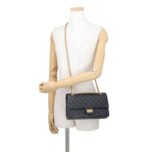 Load image into Gallery viewer, CHANEL 2.55 Double Flap Chain Shoulder Bag BlackA37586-Y04634-C3906 Aged Calf Leather Size 24

