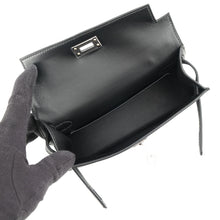 将图像加载到图库查看器中，HERMES Mini Kelly 2 Black Epsom
