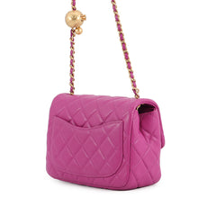 将图像加载到图库查看器中，CHANEL Mini Matelasse Cocoball ChainShoulder Bag PurpleAS1786 Lambskin
