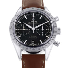 将图像加载到图库查看器中，OMEGA Speedmaster57 Chronograph W41.5mm Stainless Steel Leather Black Dial331.12.42.51.01.001
