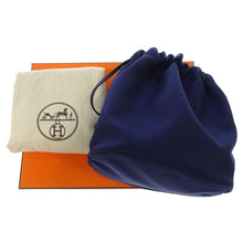 将图像加载到图库查看器中，HERMES Chaine d&#39;Ancre Black/blue Madame Calf Leather ・Silk
