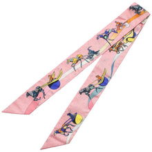 Load image into Gallery viewer, HERMES Twilly Space Dirby Space Derby Rose/Blue/Jaune Silk100%
