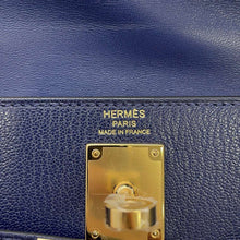 Load image into Gallery viewer, HERMES kelly elan Blue Saphir Chevre Leather Cham Kira
