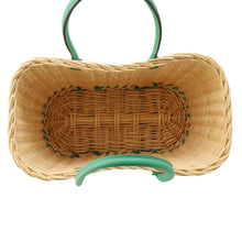 将图像加载到图库查看器中，HERMES Garden picnic Menthe/Natural Swift Leather Straw
