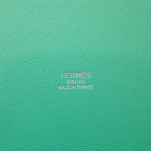 将图像加载到图库查看器中，HERMES Garden picnic Menthe/Natural Swift Leather Straw
