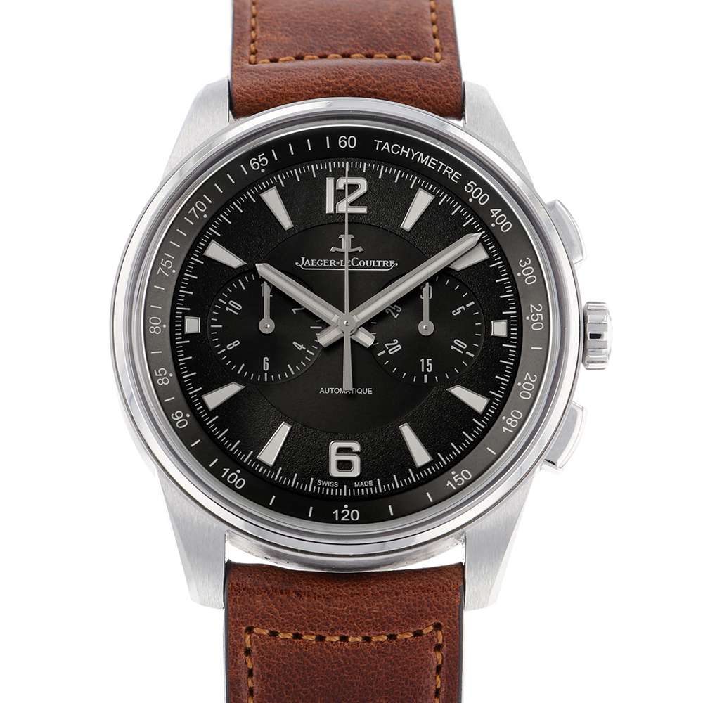 JAEGER-LE COULTRE Polaris Chronograph W42mm Stainless Steel Leather Black Dial Q9028471