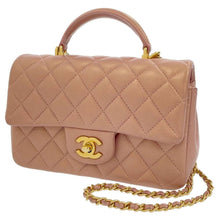 将图像加载到图库查看器中，CHANEL 2wayChainShoulder Top Handle pink metallic AS2431 Lambskin Size 20
