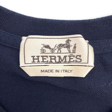 将图像加载到图库查看器中，HERMES HEmbroidery TShirt Size XS Marine Cotton
