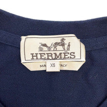 将图像加载到图库查看器中，HERMES HEmbroidery TShirt Size XS Marine Cotton
