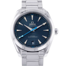 将图像加载到图库查看器中，OMEGA Seamaster Aqua Terra Co-Axial Master Chronometer W41mm Stainless Steel Blue Dial 220.10.41.21.03.002
