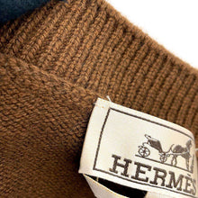 将图像加载到图库查看器中，HERMES Knit sweater Size XL Navy/Camel Wool 100%
