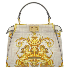 将图像加载到图库查看器中，FENDI Fendace Peekaboo Beige/Yellow 8BN244 Leather Size Mini
