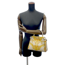 Load image into Gallery viewer, FENDI Fendace Peekaboo Beige/Yellow 8BN244 Leather Size Mini
