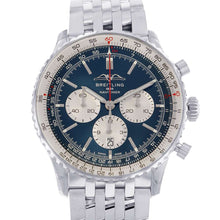 将图像加载到图库查看器中，BREITLING Navitimer B01 Chronograph46 W46mm Stainless Steel Blue Dial AB0137211C1A1
