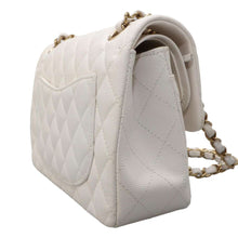 Load image into Gallery viewer, CHANEL Matelasse Double Flap Chain Shoulder Bag White A01113 Caviar Leather Size 23
