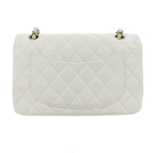 将图像加载到图库查看器中，CHANEL Matelasse Double Flap Chain Shoulder Bag White A01113 Caviar Leather Size 23
