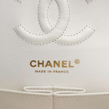 将图像加载到图库查看器中，CHANEL Matelasse Double Flap Chain Shoulder Bag White A01113 Caviar Leather Size 23
