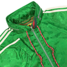 将图像加载到图库查看器中，GUCCI Adidas Collaboration Macro GG Half Zip Jacket Size 50 Green 696651 Nylon100%
