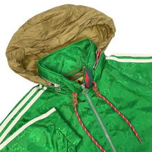 将图像加载到图库查看器中，GUCCI Adidas Collaboration Macro GG Half Zip Jacket Size 50 Green 696651 Nylon100%
