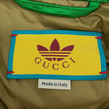 将图像加载到图库查看器中，GUCCI Adidas Collaboration Macro GG Half Zip Jacket Size 50 Green 696651 Nylon100%
