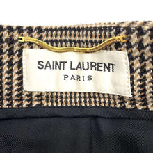 将图像加载到图库查看器中，SAINT LAURENT PARIS Check PleatedPants Size 34 Brown 635947 Wool 72% Polyester18% Nylon8% Acryl2%
