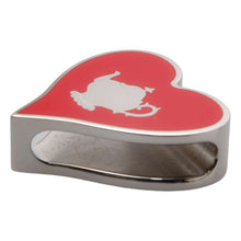 将图像加载到图库查看器中，HERMES TwillyRing Heart Tea Time Red/Silver Metal
