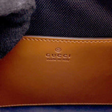 将图像加载到图库查看器中，GUCCI Script logo Shoulder Bag Green/Brown 671625 Wool  Leather
