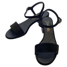 Load image into Gallery viewer, CHANEL Strap Sandals Black G45366 suede Size 37
