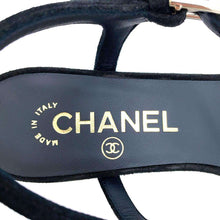 Load image into Gallery viewer, CHANEL Strap Sandals Black G45366 suede Size 37
