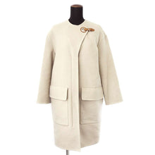 Load image into Gallery viewer, HERMES Eyelet Scrap Coat Size 36 Beige Cashmere100%
