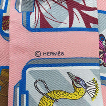 将图像加载到图库查看器中，HERMES Twilly Hermes Story Blue/Rose/Jaune Silk100%
