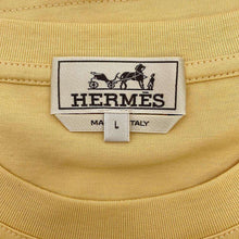 Load image into Gallery viewer, HERMES Tshirt mini leather patch Size L Yellow Cotton100%
