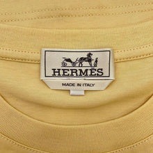 Load image into Gallery viewer, HERMES Tshirt mini leather patch Size L Yellow Cotton100%
