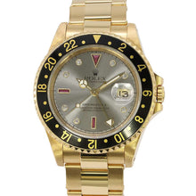 Load image into Gallery viewer, ROLEX GMT MasterⅡ W40mm 18K Yellow Gold Silver/8PD/3PRuby Dial 16718RG
