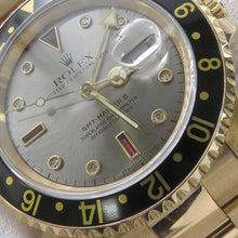 Load image into Gallery viewer, ROLEX GMT MasterⅡ W40mm 18K Yellow Gold Silver/8PD/3PRuby Dial 16718RG
