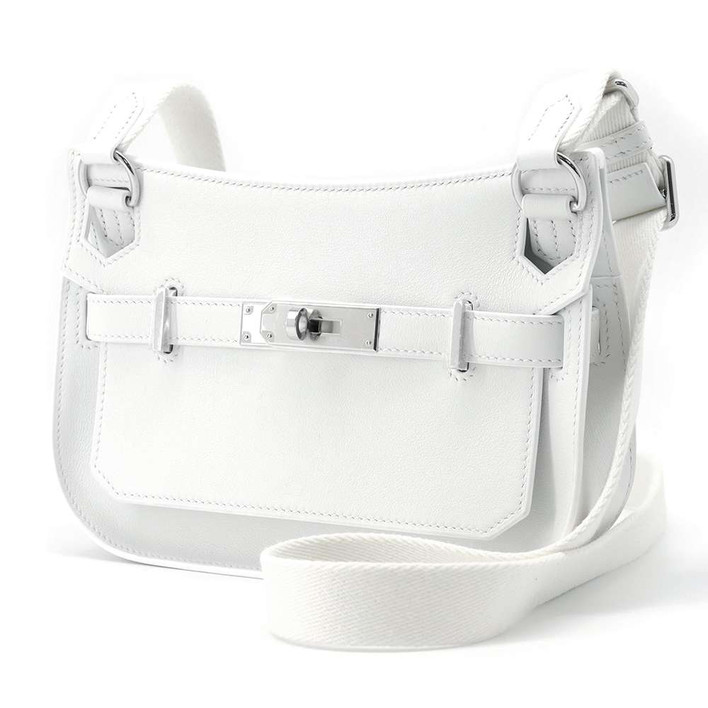 HERMES Jypsiere New White Swift Leather Size Mini