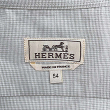 Load image into Gallery viewer, HERMES Sellier check shirt Size 54 Gray Cotton100%
