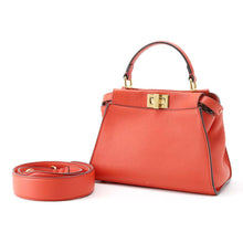 将图像加载到图库查看器中，FENDI Peekaboo Orange 8BN244 Leather Size Mini
