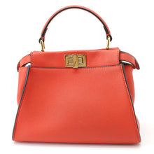 将图像加载到图库查看器中，FENDI Peekaboo Orange 8BN244 Leather Size Mini
