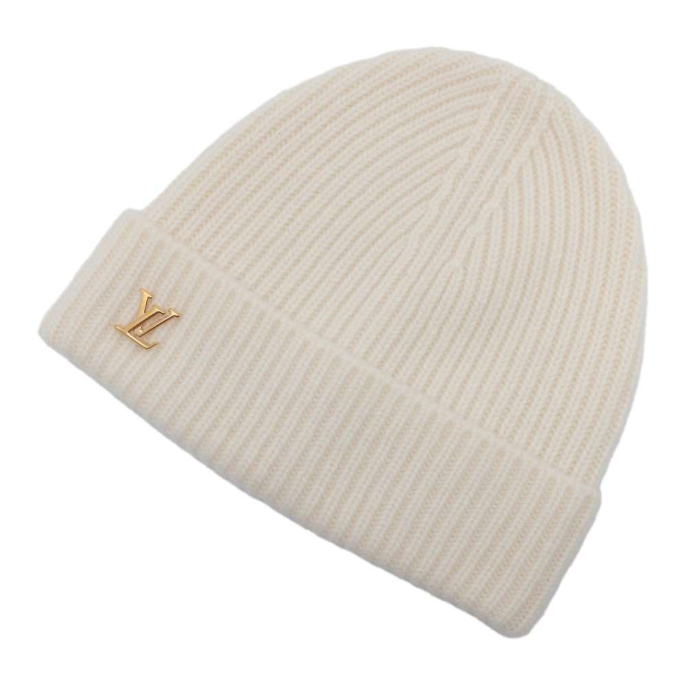 LOUIS VUITTON Bonnet LV Spark Blanc M77882 Cashmere100%